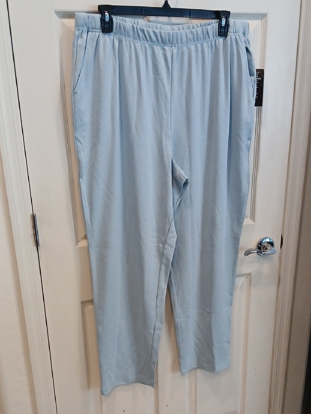 Women's Light Blue Pull-On Wide Leg Pants